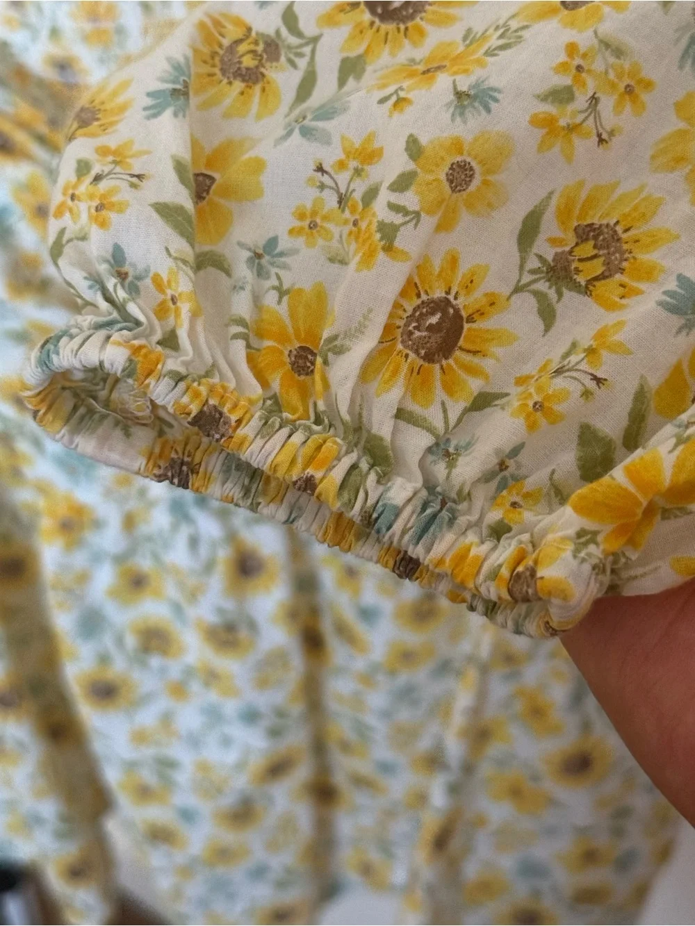 Old Navy Yellow Floral Smocked Peplum Blouse Size L